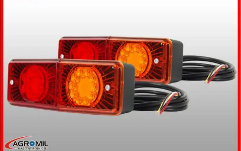 Dwie lampy tylne LED, idealne do Ursusa C-330. Czerwone światło stop i pomarańczowe kierunkowskazy.